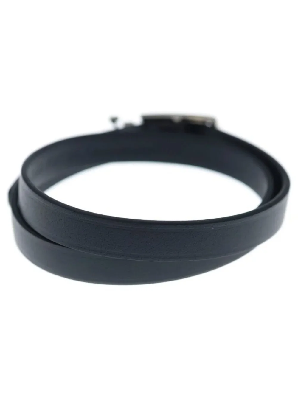 Louis Vuitton Bracelet Neogram Leather Black Silver 19
